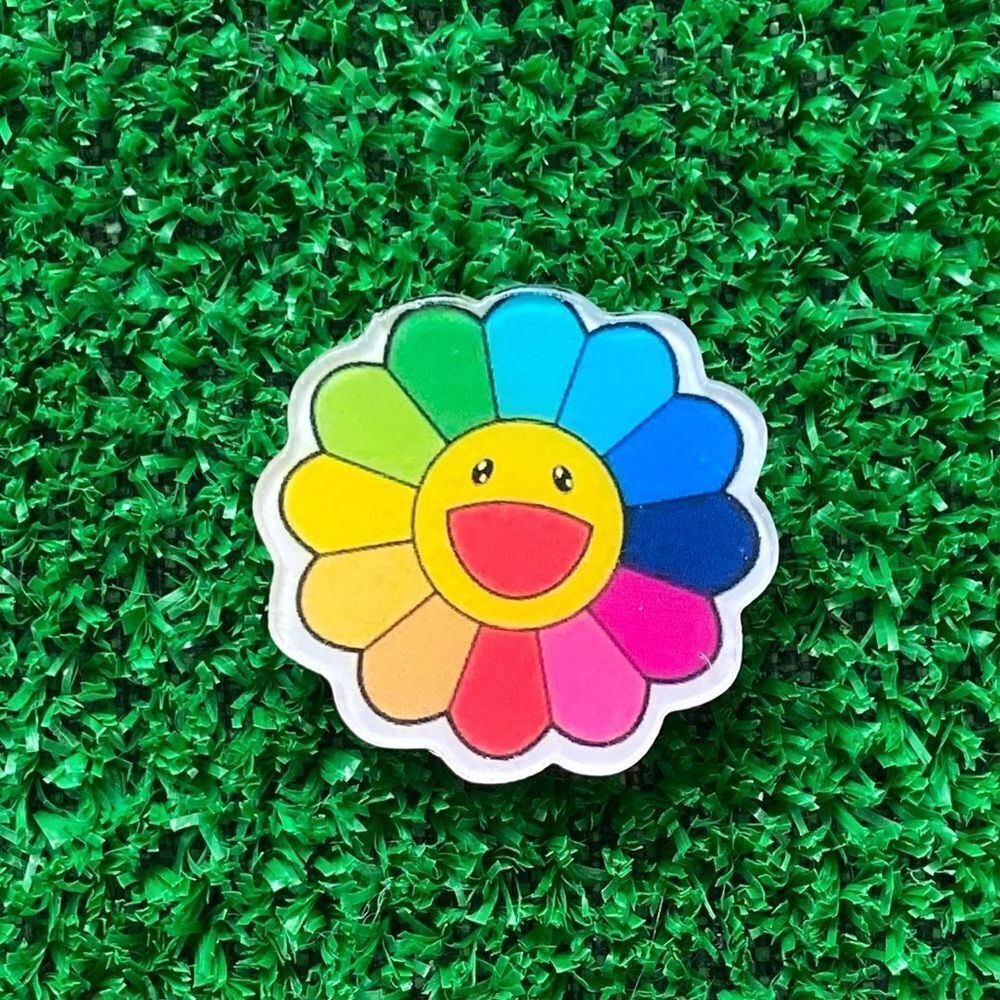 Rainbow Flower Acrylic Pin/ Brooch
